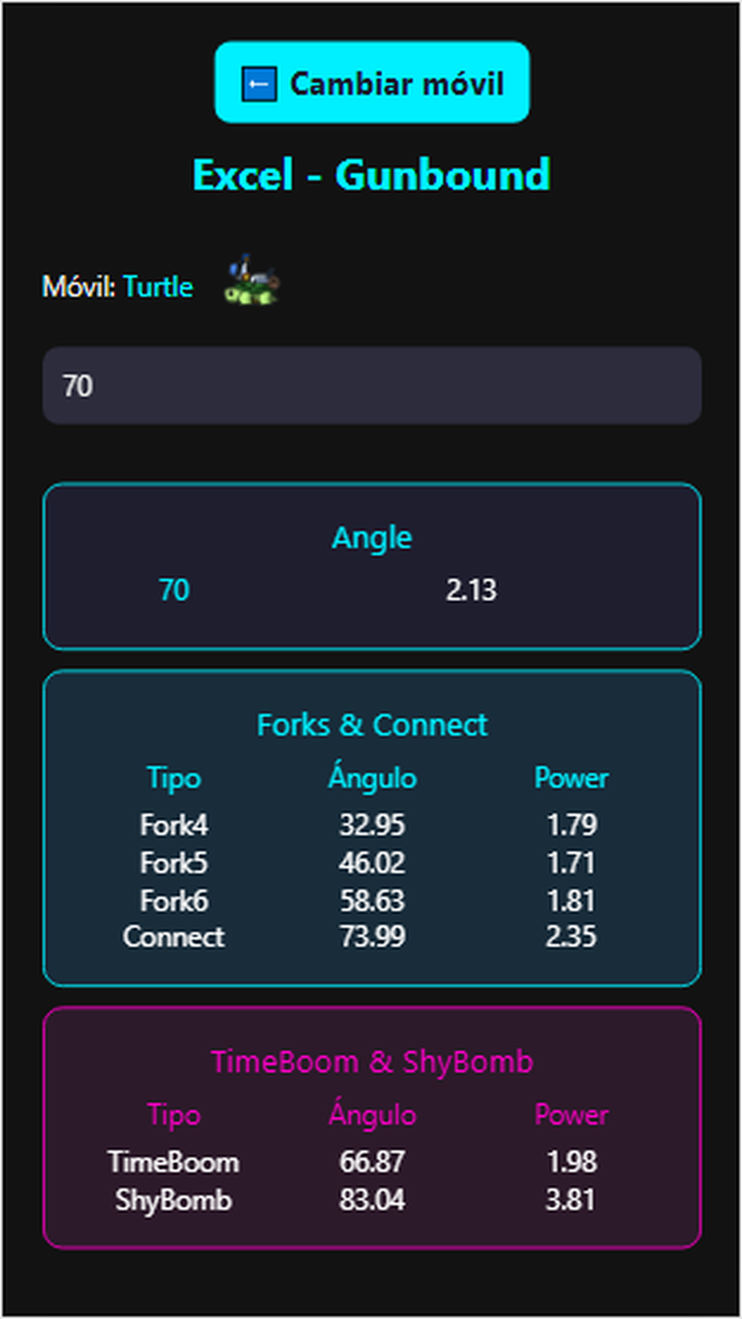 Screenshot de la app